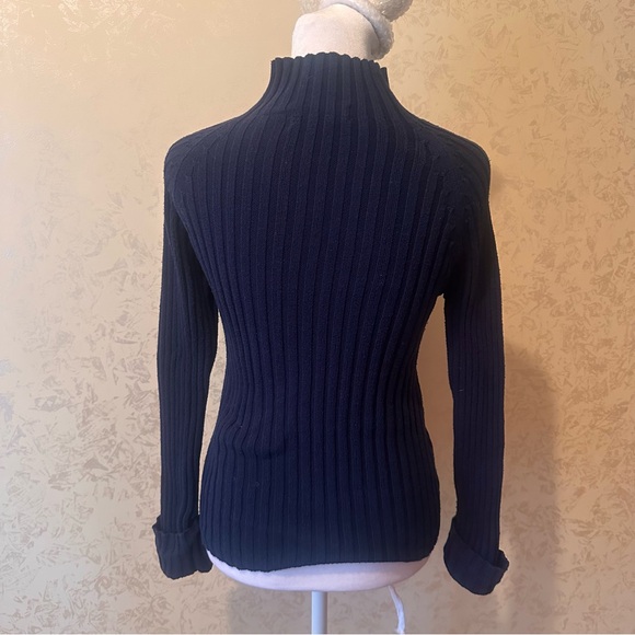 Jamie Scott Navy Ribbed Sweater - Picture 2 of 4